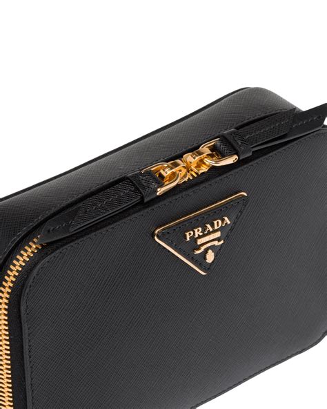 prada light frame saffiano leather bag black|Prada odette saffiano.